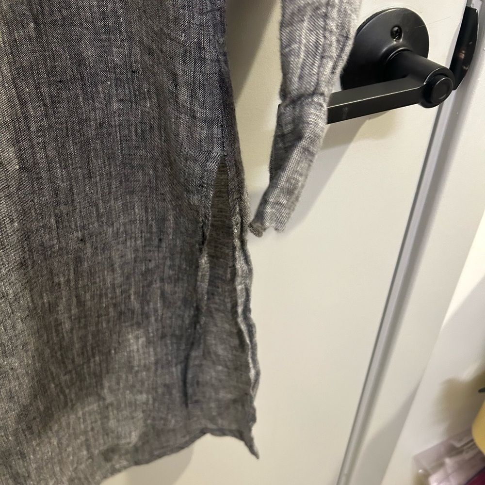 J. Jill Love Linen Gray Button down clinic size XS EUC T0800 - Picture 6 of 10